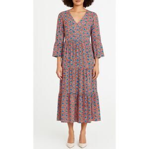 Caliban Midi‎ Dress Ditsy Floral Print Stretch Cotton Women's Size IT 46 / US10